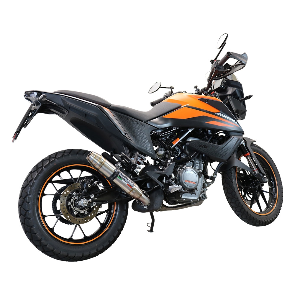 Exhaust compatible with Ktm 390 Adventure Sw 2021-2024, Deeptone Inox, Slip-on exhaust including removable db killer and link pipe 