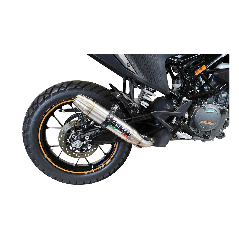 Exhaust compatible with Ktm 390 Adventure Sw 2021-2024, Deeptone Inox, Slip-on exhaust including removable db killer and link pipe 