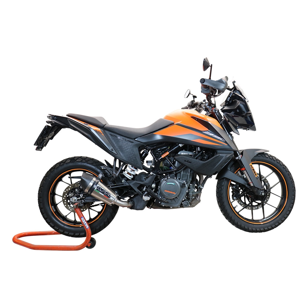 Exhaust compatible with Ktm 390 Adventure Sw 2021-2024, GP Evo4 Titanium, Slip-on exhaust including removable db killer and link pipe 