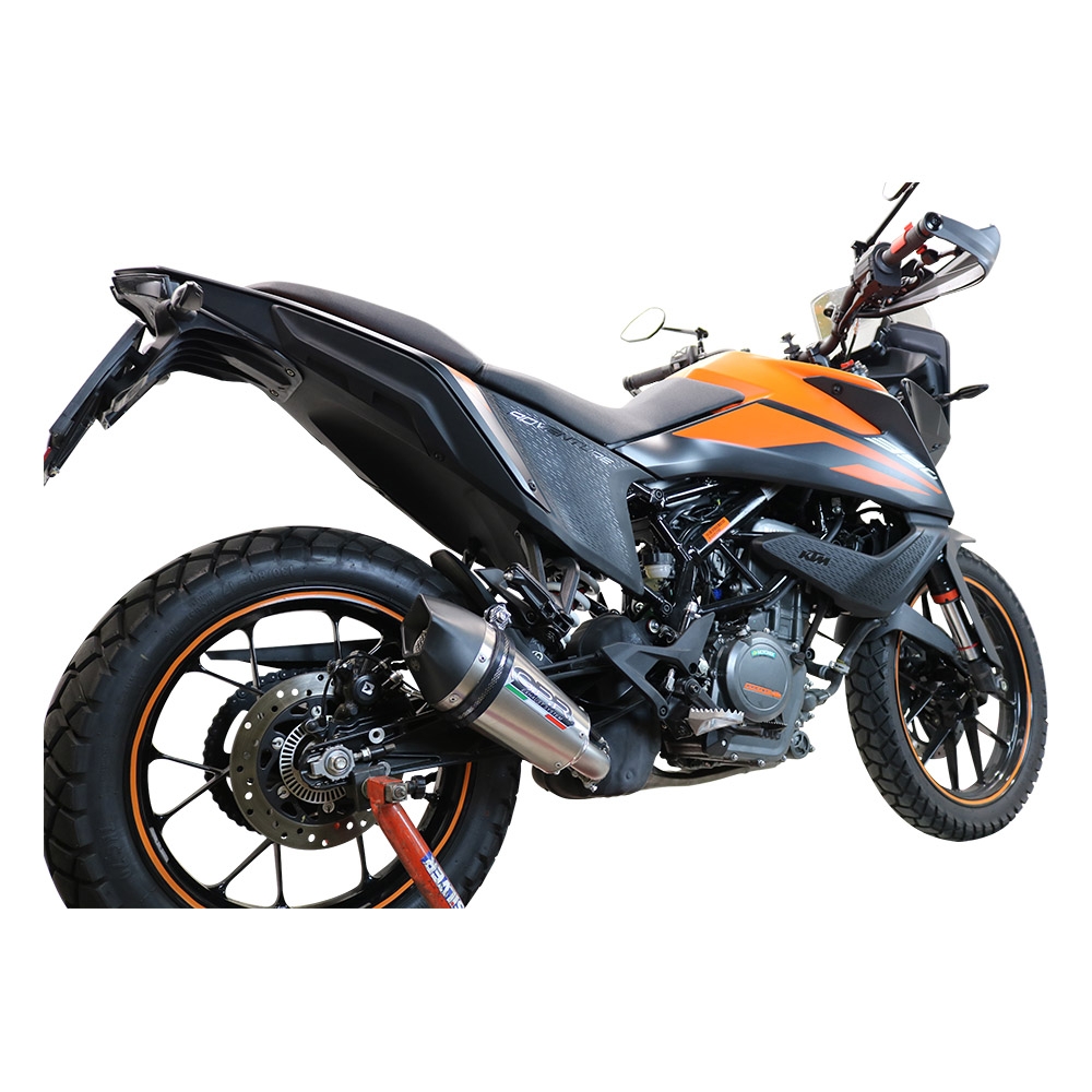 Exhaust compatible with Ktm 390 Adventure Sw 2021-2024, GP Evo4 Titanium, Slip-on exhaust including removable db killer and link pipe 