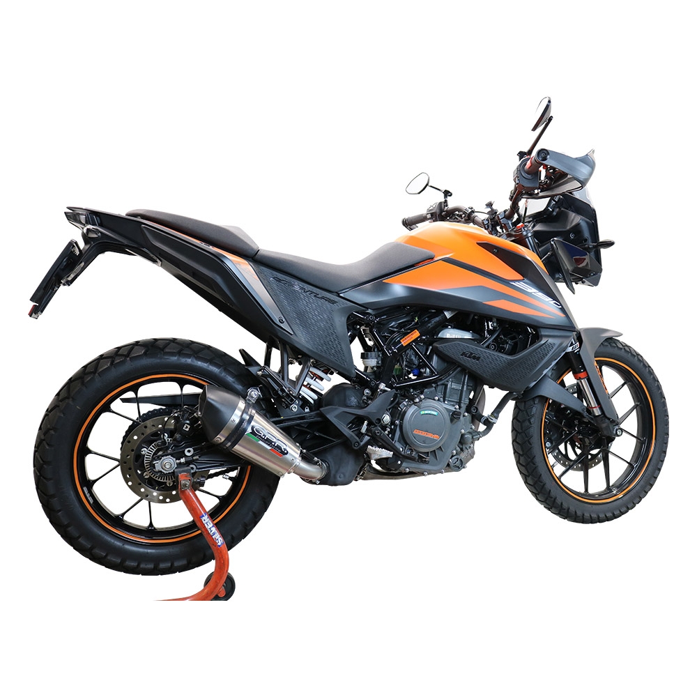Exhaust compatible with Ktm 390 Adventure Sw 2021-2024, GP Evo4 Titanium, Slip-on exhaust including removable db killer and link pipe 