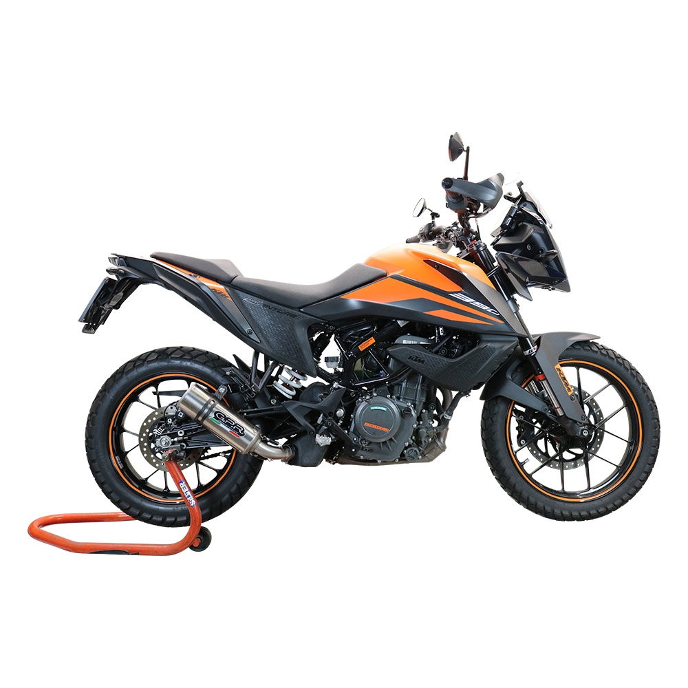 Exhaust compatible with Ktm 390 Adventure Sw 2021-2024, M3 Inox , Slip-on exhaust including removable db killer and link pipe 
