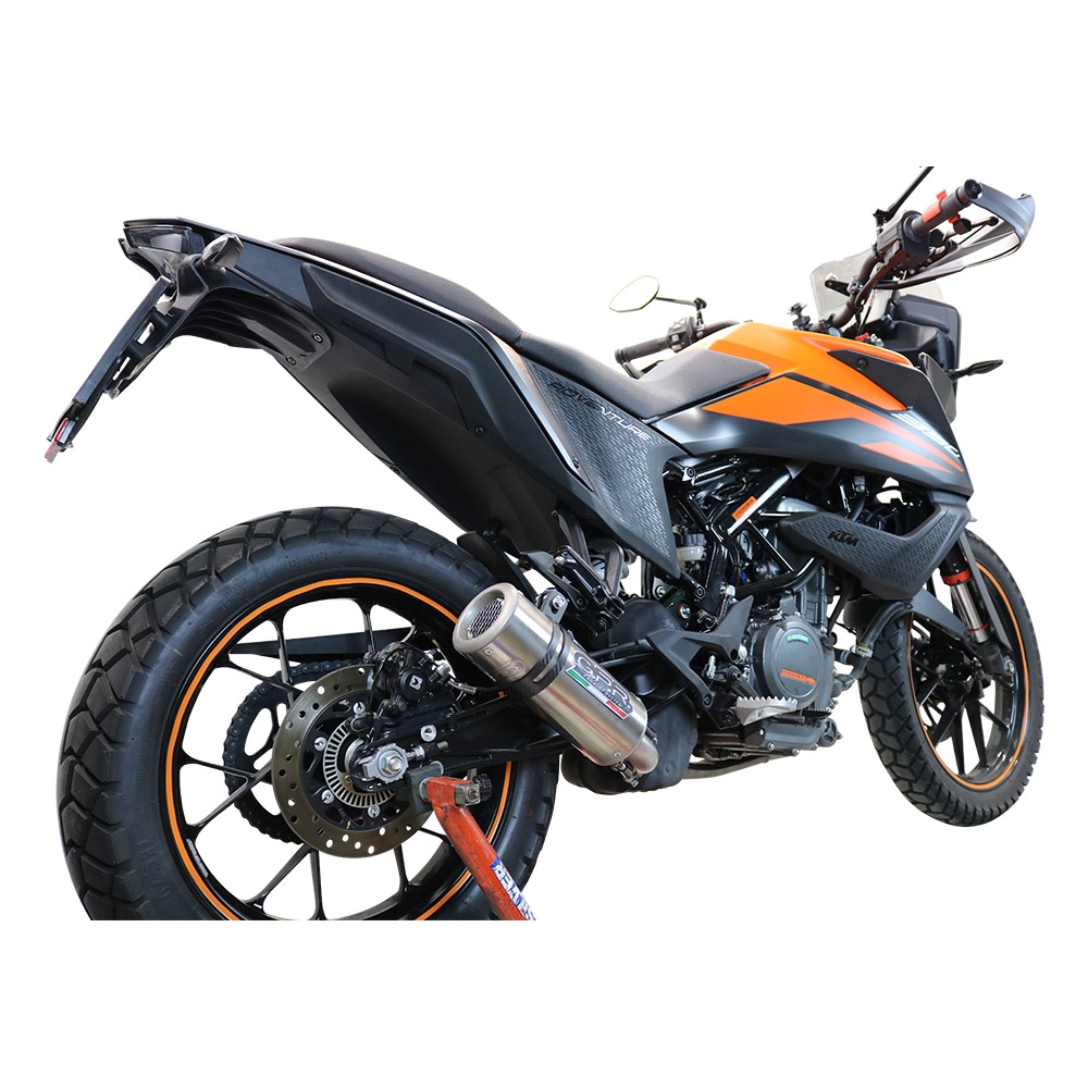Exhaust compatible with Ktm 390 Adventure Sw 2021-2024, M3 Inox , Slip-on exhaust including removable db killer and link pipe 