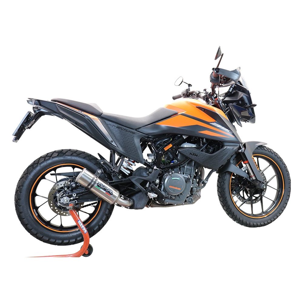 Exhaust compatible with Ktm 390 Adventure Sw 2021-2024, M3 Inox , Slip-on exhaust including removable db killer and link pipe 