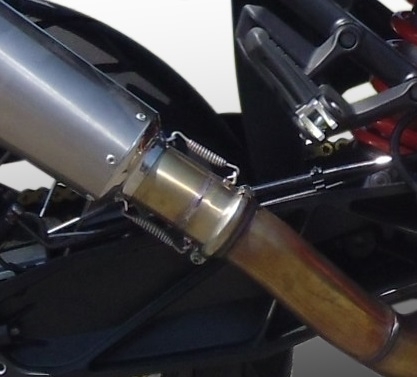 Exhaust compatible with Ktm 1290 Super Adventure 2017-2020, Sonic Poppy, Slip-on exhaust including removable db killer and link pipe 
