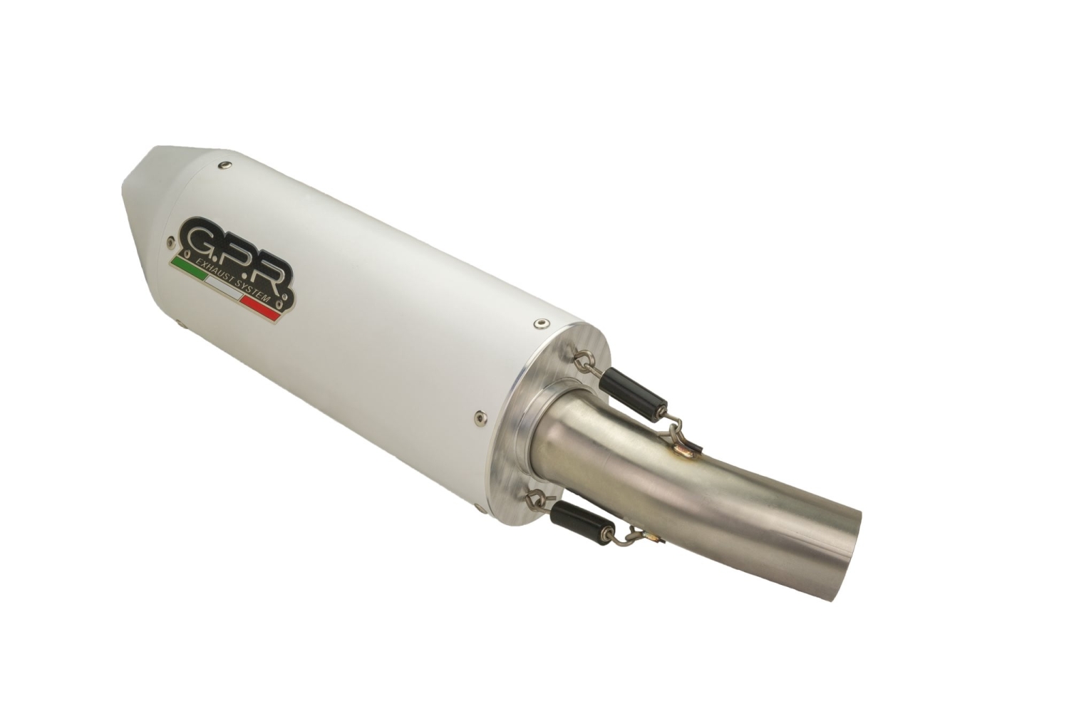 Exhaust compatible with Beta RR 125 Enduro Lc 4t 2010-2018, Albus Ceramic, Slip-on exhaust including removable db killer and link pipe, EPA-compliant 
