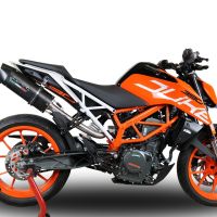 GPR exhaust compatible with  Ktm RC 390 2017-2020, Furore Evo4 Nero, Slip-on exhaust including removable db killer, link pipe and catalyst,  EPA-compliant 