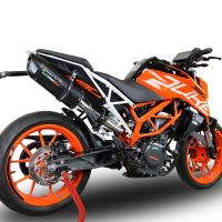 GPR exhaust compatible with  Ktm RC 390 2017-2020, Furore Evo4 Nero, Slip-on exhaust including removable db killer, link pipe and catalyst,  EPA-compliant 