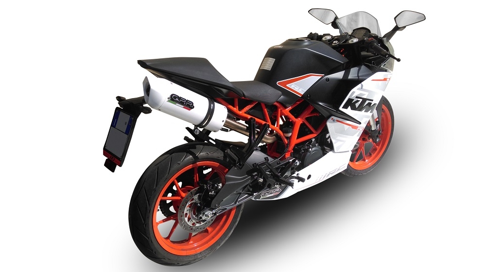 Exhaust compatible with Ktm RC 390 2015-2016, Albus Ceramic, Slip-on exhaust including removable db killer and link pipe 