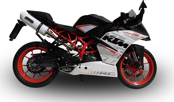 Exhaust compatible with Ktm RC 390 2015-2016, Albus Ceramic, Slip-on exhaust including removable db killer and link pipe 