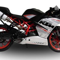 Exhaust compatible with Ktm RC 390 2015-2016, Albus Ceramic, Slip-on exhaust including removable db killer and link pipe 
