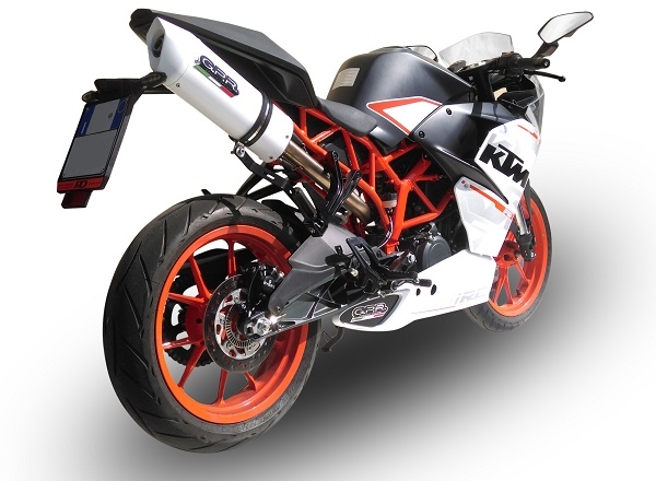 Exhaust compatible with Ktm RC 390 2015-2016, Albus Ceramic, Slip-on exhaust including removable db killer and link pipe 
