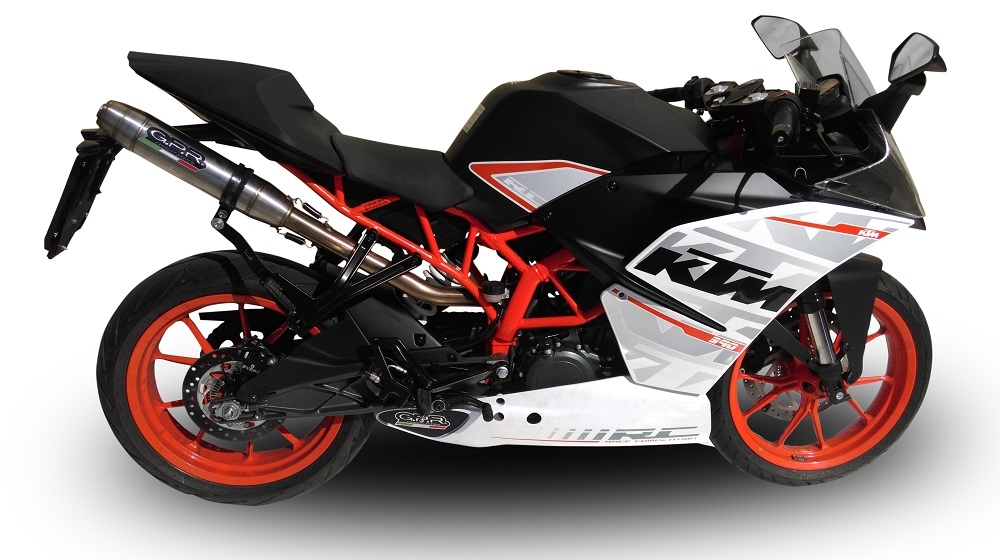 Exhaust compatible with Ktm RC 390 2015-2016, Deeptone Inox, Slip-on exhaust including removable db killer and link pipe 