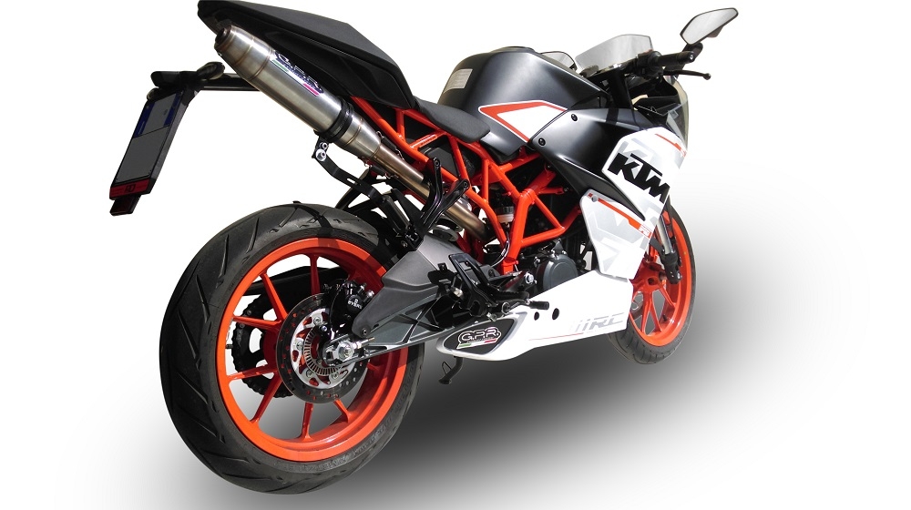 Exhaust compatible with Ktm RC 390 2015-2016, Deeptone Inox, Slip-on exhaust including removable db killer and link pipe 