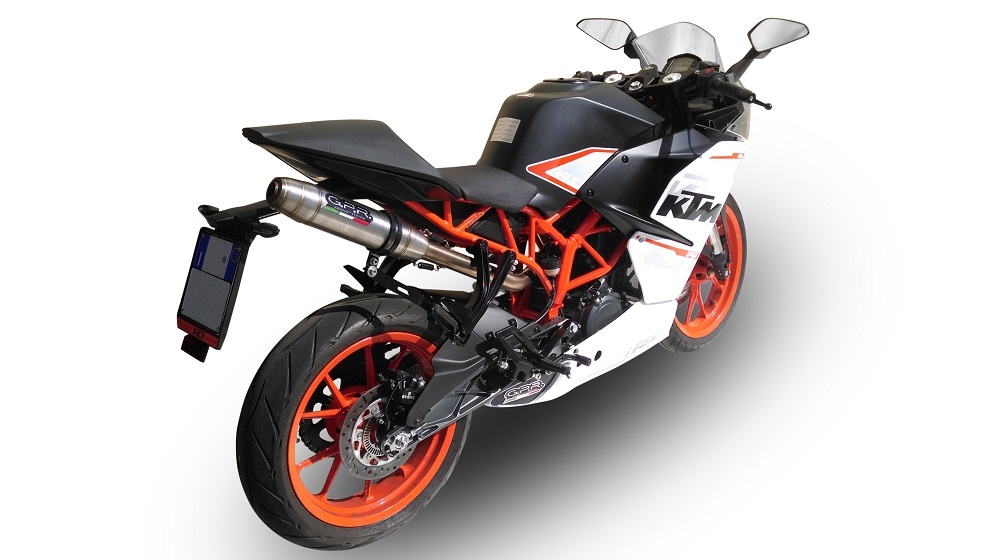 Exhaust compatible with Ktm RC 390 2015-2016, Deeptone Inox, Slip-on exhaust including removable db killer and link pipe 