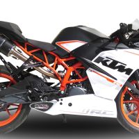Exhaust compatible with Ktm RC 390 2015-2016, Furore Nero, Slip-on exhaust including removable db killer and link pipe 