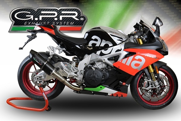 Exhaust compatible with Aprilia Rsv4 1000 2017-2020, Furore Evo4 Nero, Slip-on exhaust including link pipe and removable db killer 