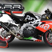 Exhaust compatible with Aprilia Rsv4 1000 2017-2020, Furore Evo4 Nero, Slip-on exhaust including link pipe and removable db killer 