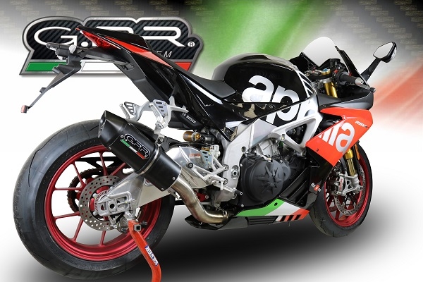 Exhaust compatible with Aprilia Rsv4 1000 2017-2020, Furore Evo4 Nero, Slip-on exhaust including link pipe and removable db killer 