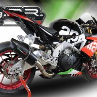 Exhaust compatible with Aprilia Rsv4 1000 2017-2020, Furore Evo4 Nero, Slip-on exhaust including link pipe and removable db killer 