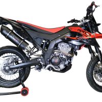 Exhaust compatible with Aprilia Rx 125 2018-2020, Furore Evo4 Nero, Slip-on exhaust including removable db killer and link pipe 