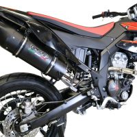 Exhaust compatible with Aprilia Rx 125 2018-2020, Furore Evo4 Nero, Slip-on exhaust including removable db killer and link pipe 