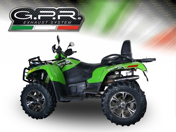 Exhaust compatible with Artic Cat 700 LTD 2012-2016, Deeptone Atv, Silencer to install with original manifold exhaust including removable db killer and link pipe 