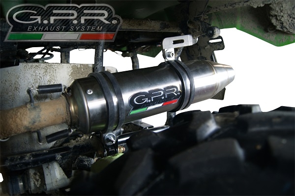 Exhaust compatible with Artic Cat 700 LTD 2012-2016, Deeptone Atv, Silencer to install with original manifold exhaust including removable db killer and link pipe 