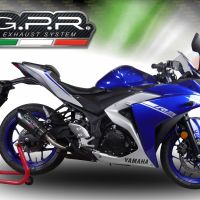 Exhaust compatible with Yamaha MT03 2018-2020, GP Evo4 Poppy, Slip-on exhaust including removable db killer and link pipe 