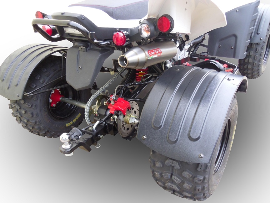 Exhaust compatible with Beeline Bestia 3.3 Supermoto / Offroad 2011-2021, Deeptone Atv, Slip-on exhaust including removable db killer and link pipe 