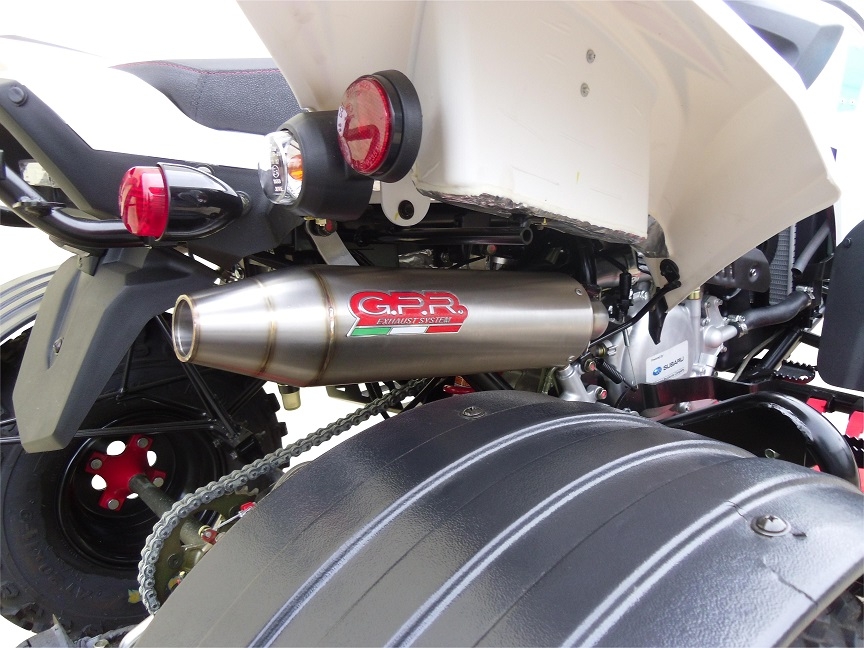 Exhaust compatible with Beeline Bestia 3.3 Supermoto / Offroad 2011-2021, Deeptone Atv, Slip-on exhaust including removable db killer and link pipe 