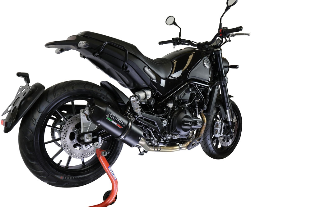 GPR exhaust compatible with  Benelli Leoncino 500 Trail 2017-2024, Furore Evo4 Nero, Mid-Full system exhaust including removeble db killer and catalyst, EPA-compliant 