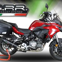 Exhaust compatible with Benelli Trk 502 2017-2020, Furore Evo4 Nero, Slip-on exhaust including link pipe and removable db killer 