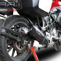 Exhaust compatible with Benelli Trk 502 2017-2020, Furore Evo4 Nero, Slip-on exhaust including link pipe and removable db killer 