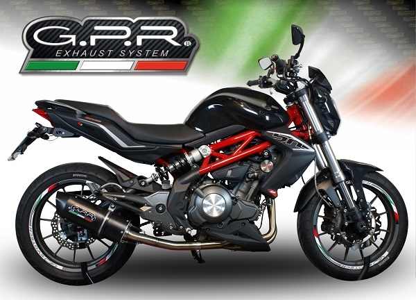 Exhaust compatible with Benelli Bn 302 S 2017-2024, Furore Evo4 Nero, Slip-on exhaust including removable db killer and link pipe 