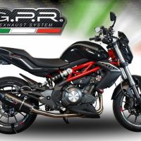 Exhaust compatible with Benelli Bn 302 S 2017-2024, Furore Evo4 Nero, Slip-on exhaust including removable db killer and link pipe 