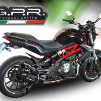 Exhaust compatible with Benelli Bn 302 S 2017-2024, Furore Evo4 Nero, Slip-on exhaust including removable db killer and link pipe 