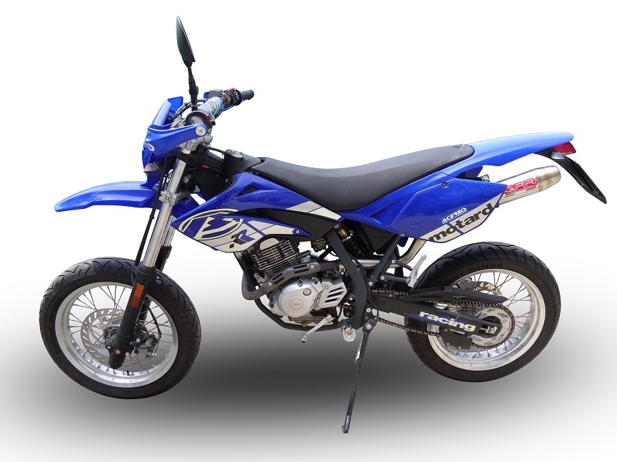 Exhaust compatible with Beta RR 125 Enduro Ac 4t 2005-2009, Deeptone Inox, Slip-on exhaust including removable db killer and link pipe 