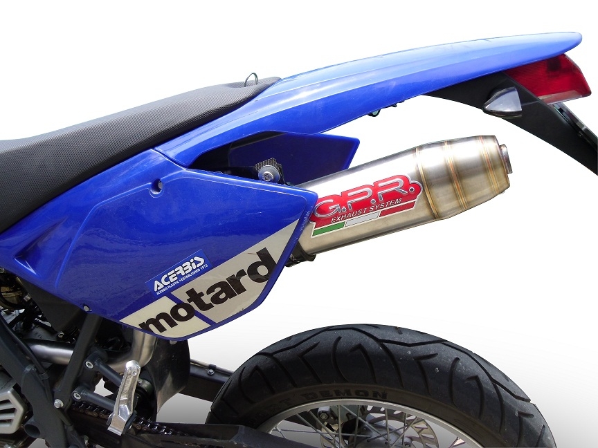 Exhaust compatible with Beta RR 125 Enduro Ac 4t 2005-2009, Deeptone Inox, Slip-on exhaust including removable db killer and link pipe 