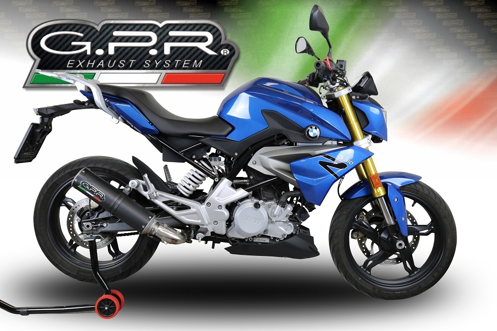 GPR exhaust compatible with Bmw G310R 2022-2024, M3 Black Titanium, Full system exhaust including removable db killer and catalyst, EPA-compliant 