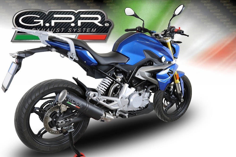 GPR exhaust compatible with Bmw G310R 2022-2024, M3 Black Titanium, Full system exhaust including removable db killer and catalyst, EPA-compliant 