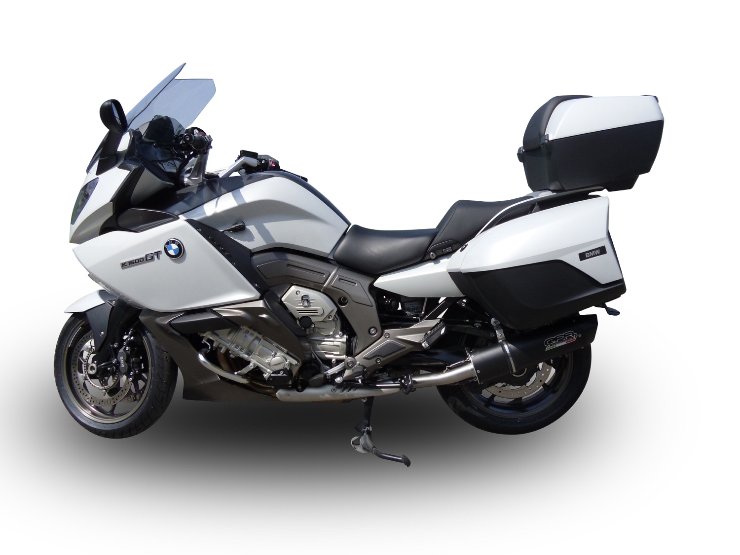 Exhaust compatible with Bmw K1600GT 2010-2016, Furore Poppy, Dual slip-on including removable db killers and link pipes 