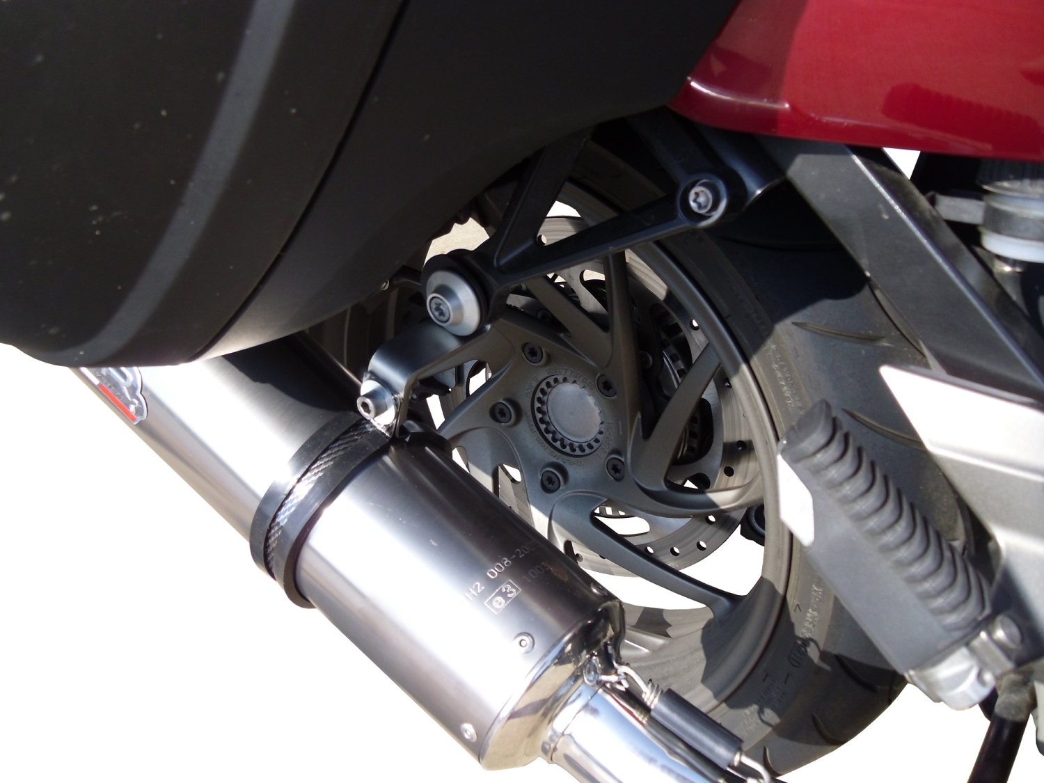 Exhaust compatible with Bmw K1600GT 2017-2021, GP Evo4 Poppy, Dual slip-on including removable db killers and link pipes 