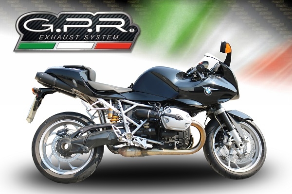 Exhaust compatible with Bmw R1200S 2006-2008, Furore Poppy, Dual slip-on including removable db killers and link pipes 
