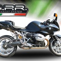 Exhaust compatible with Bmw R1200S 2006-2008, Furore Poppy, Dual slip-on including removable db killers and link pipes 
