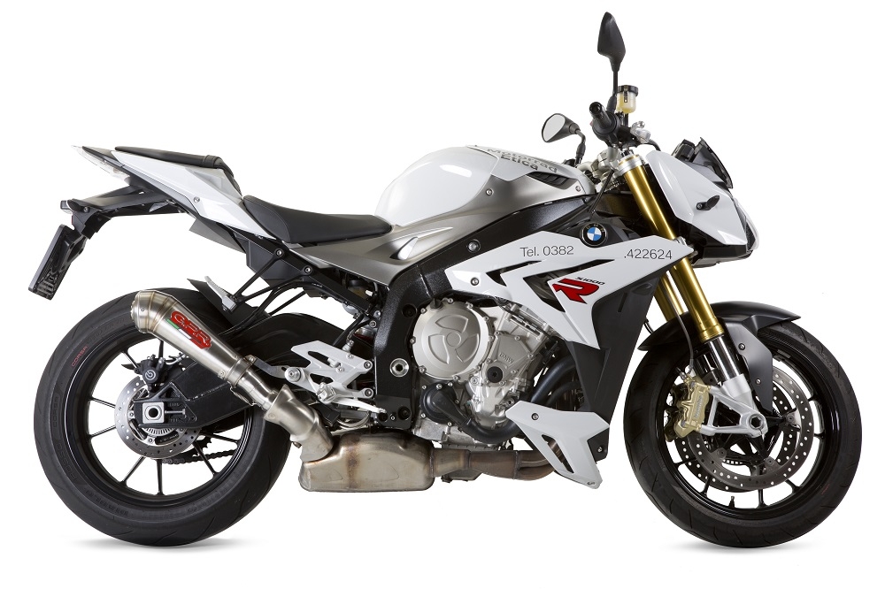 Exhaust compatible with Bmw S1000R 2014-2016, Powercone Evo, Slip-on exhaust including removable db killer and link pipe, EPA-compliant 
