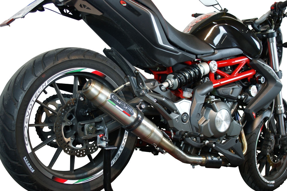 Exhaust compatible with Benelli Bn 302 S 2017-2024, Deeptone Inox, Slip-on exhaust including removable db killer and link pipe 