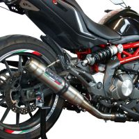 Exhaust compatible with Benelli Bn 302 S 2017-2024, Deeptone Inox, Slip-on exhaust including removable db killer and link pipe 