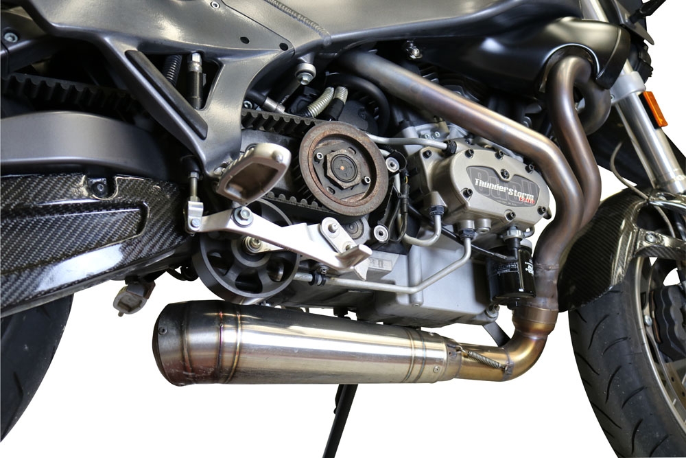 Exhaust compatible with Buell UlySseses Xb 12 X 2008-2011, Powercone Evo, Slip-on exhaust including removable db killer and link pipe, EPA-compliant 