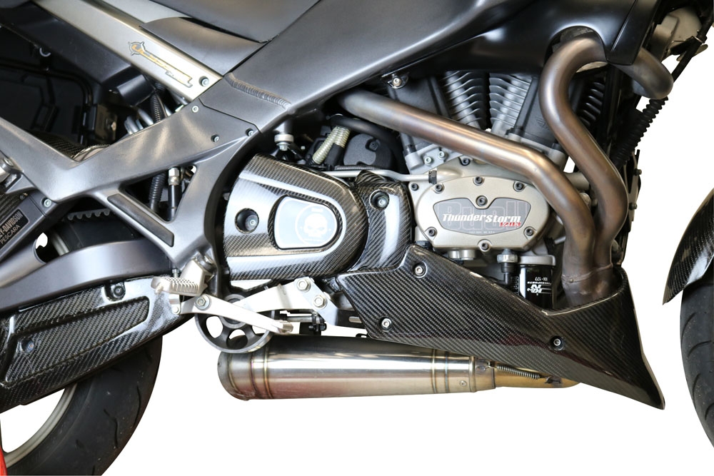 Exhaust compatible with Buell UlySseses Xb 12 X 2008-2011, Powercone Evo, Slip-on exhaust including removable db killer and link pipe, EPA-compliant 